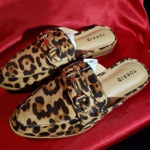 Leopard Print Loafer Mules (W)